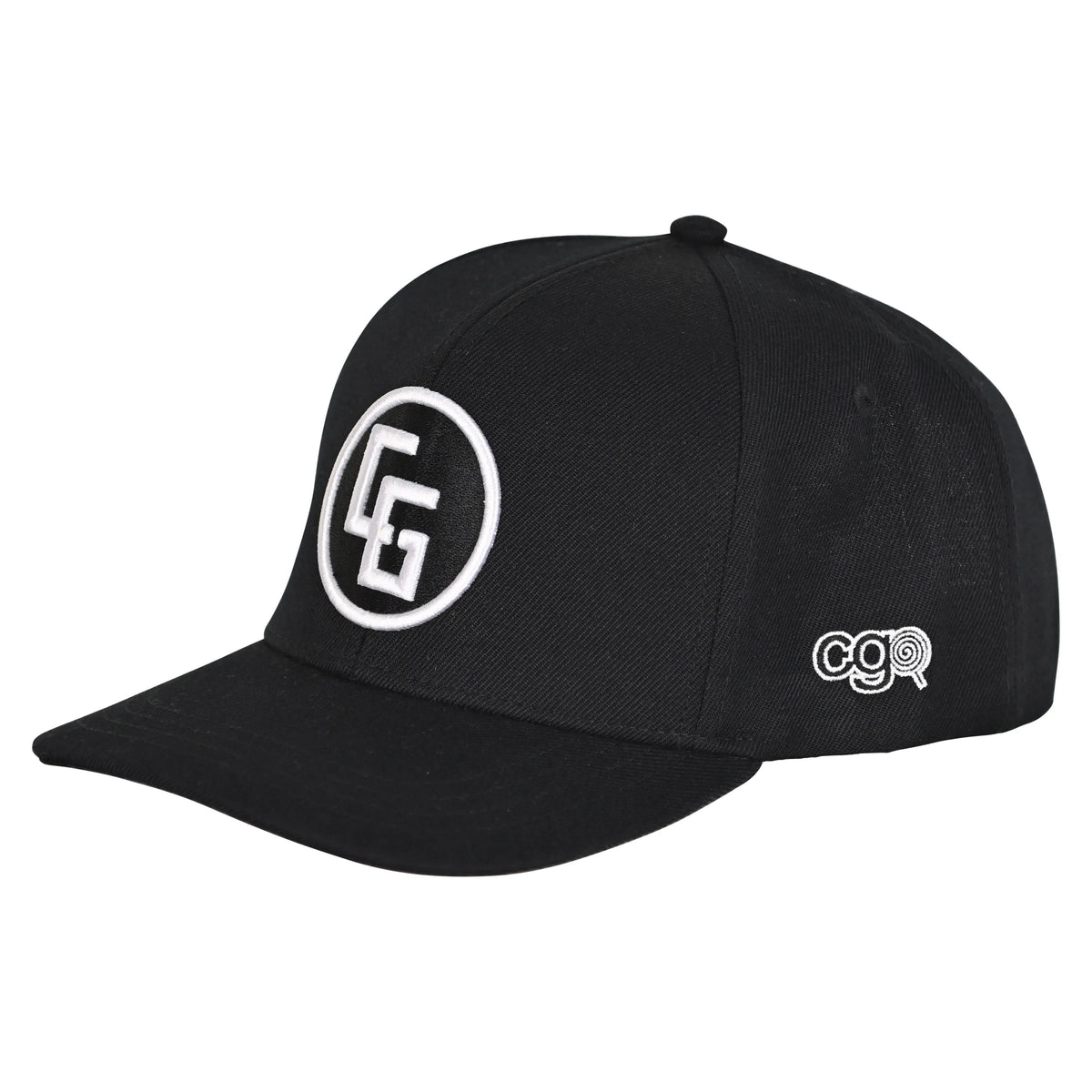 Black Baseball Cap with White Interlocking Logo Custom Embroidered Interlocking Monogram Hat | Heritage Club  main image 3