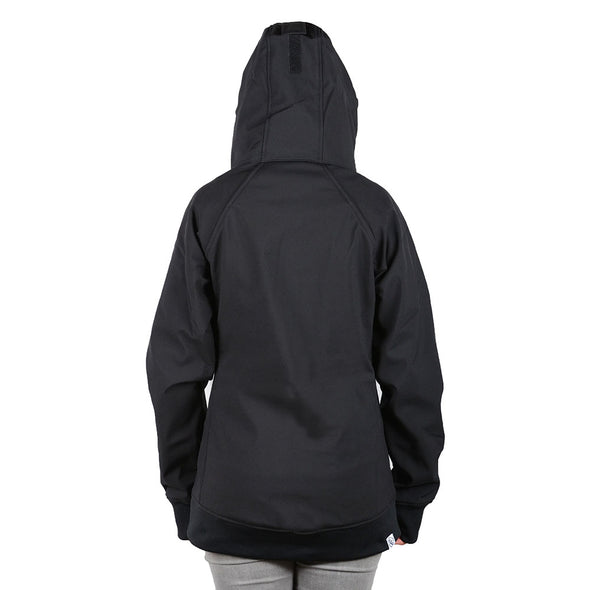 Womens standard tech hoodie form fit Black Back