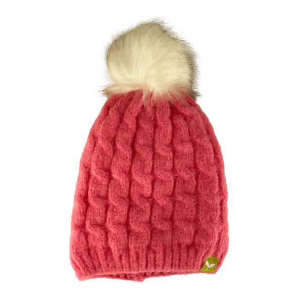 Kids | Kushi-riki Fleece Lined Snow Bunny Beanie Pink Faux Fur